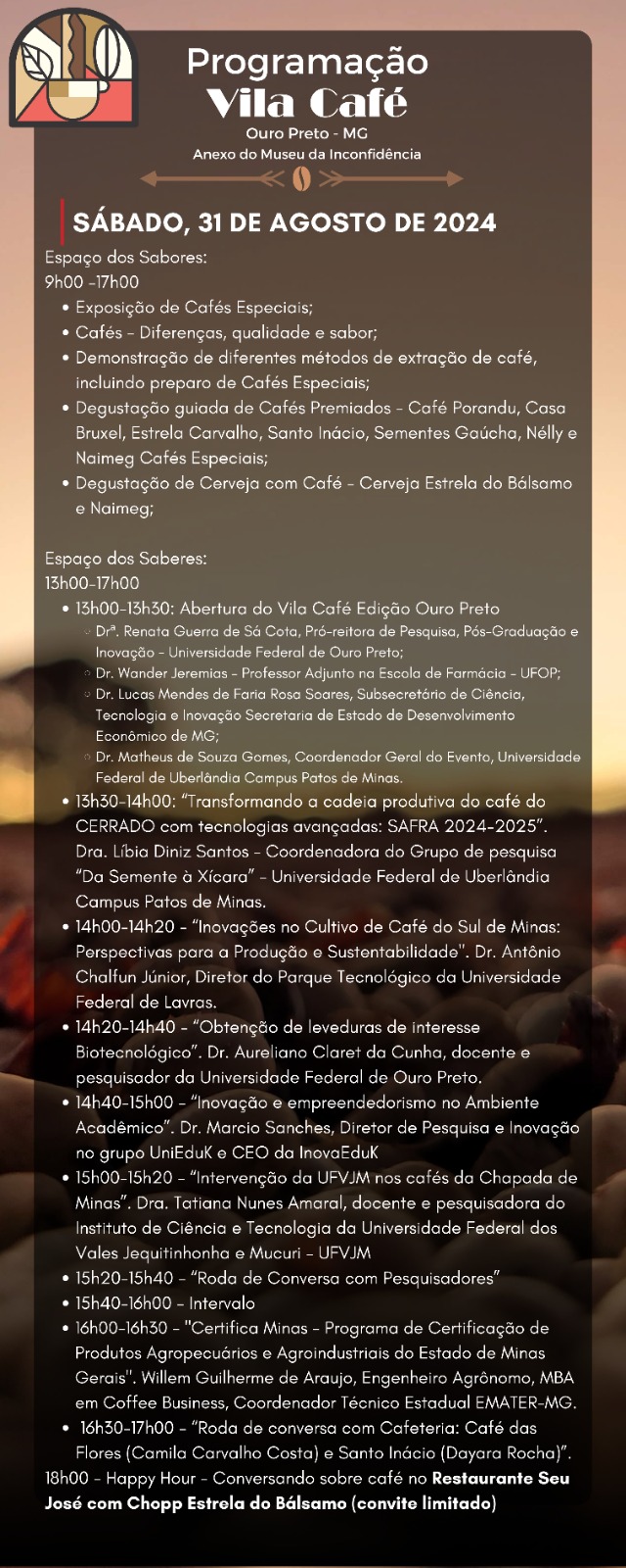 Programação Vila Café