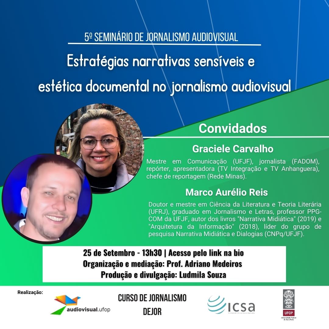 Banner de divulgação do 5º Seminário de Jornalismo Audiovisual 