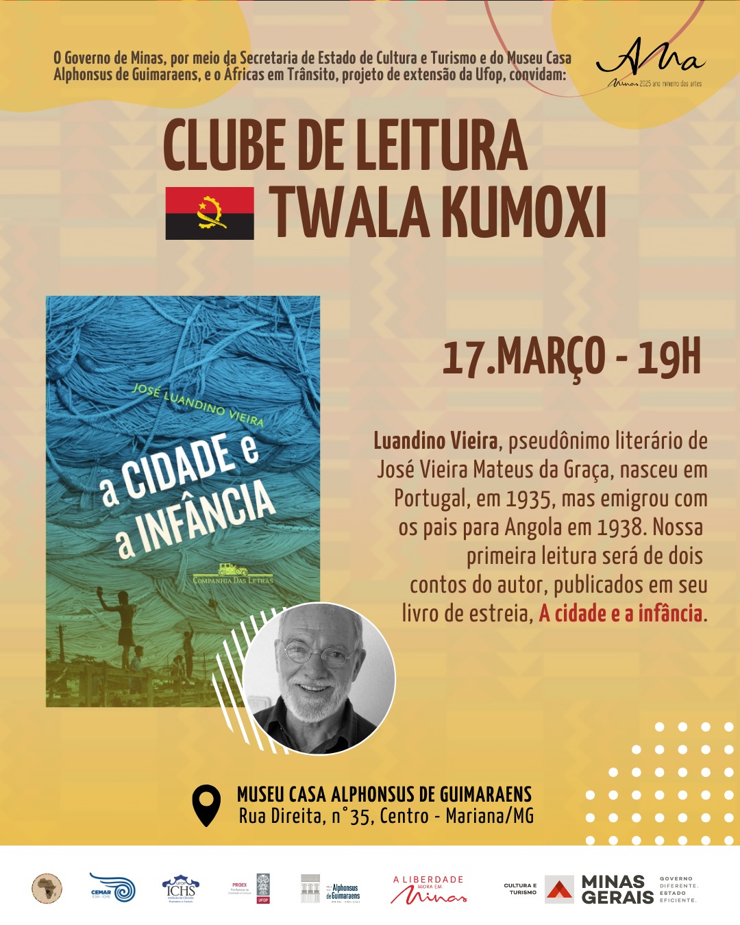 Banner de divulgação Clube de Leitura Twala Kumoxi.