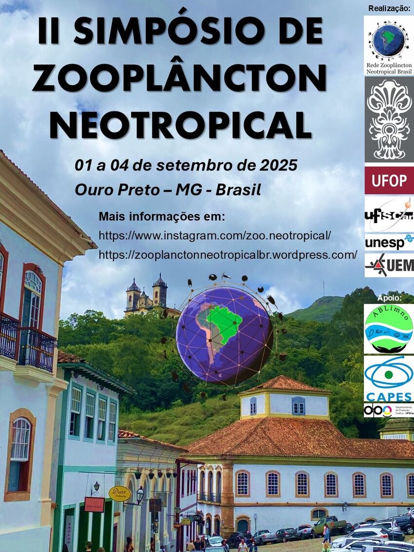 Banner de divulgação II Simpósio de Zooplâncton Neotropical (IISZN).