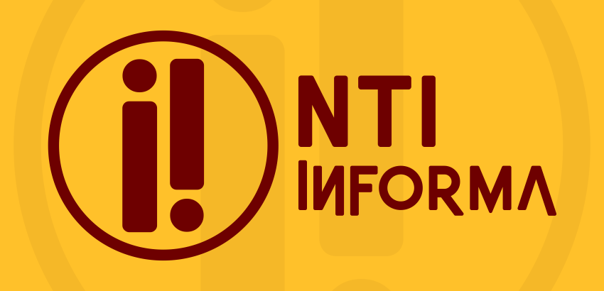 Imagem com os dizeres: NTI Informa e um ponto de exclamação 