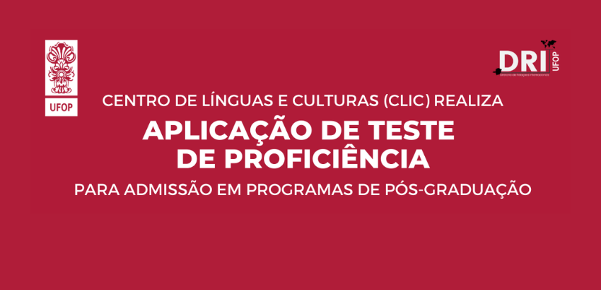 Banner de divulgação de testes de proficiência em inglês