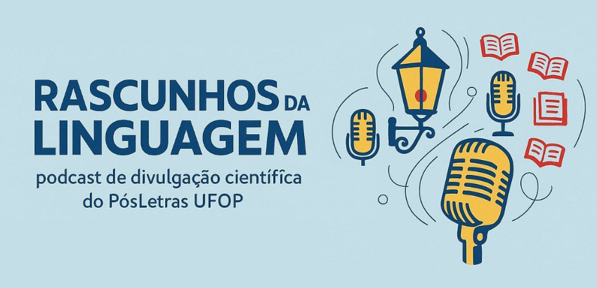 Banner de divulgação podcast "Rascunhos da Linguagem"