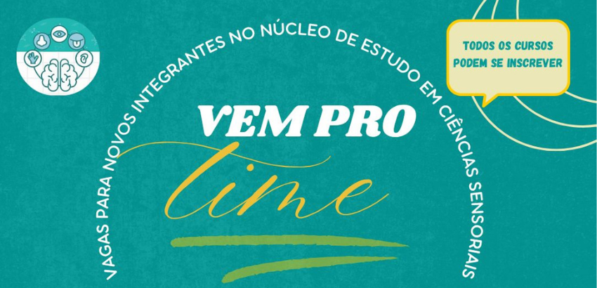Imagem nas cores verde e branco comunica a abertura do processo seletivo. Acima,lemos "todos podem se inscrever" e o cérebro aos 5 movimentos sensoriais.