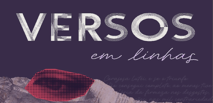 Banner de divulgação da exposição "Versos em linhas" 