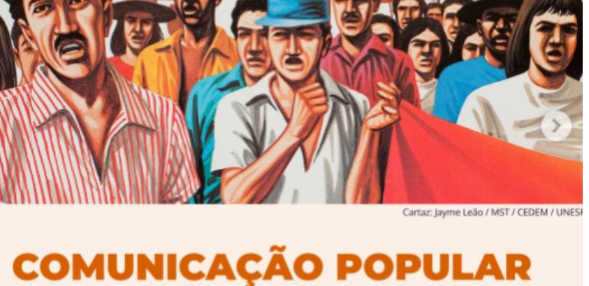 Arte com camponeses e título: comunicação popular