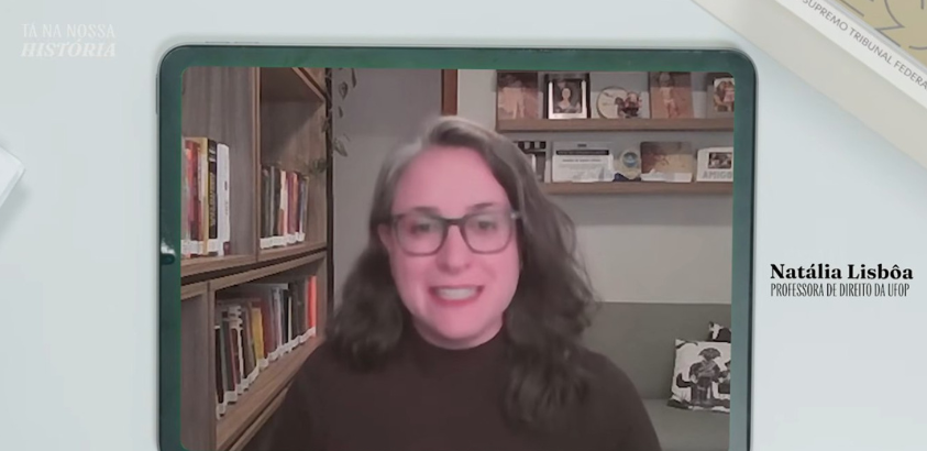 Professora Natalia Lisboa em entrevista do documentário produzido pelo STF